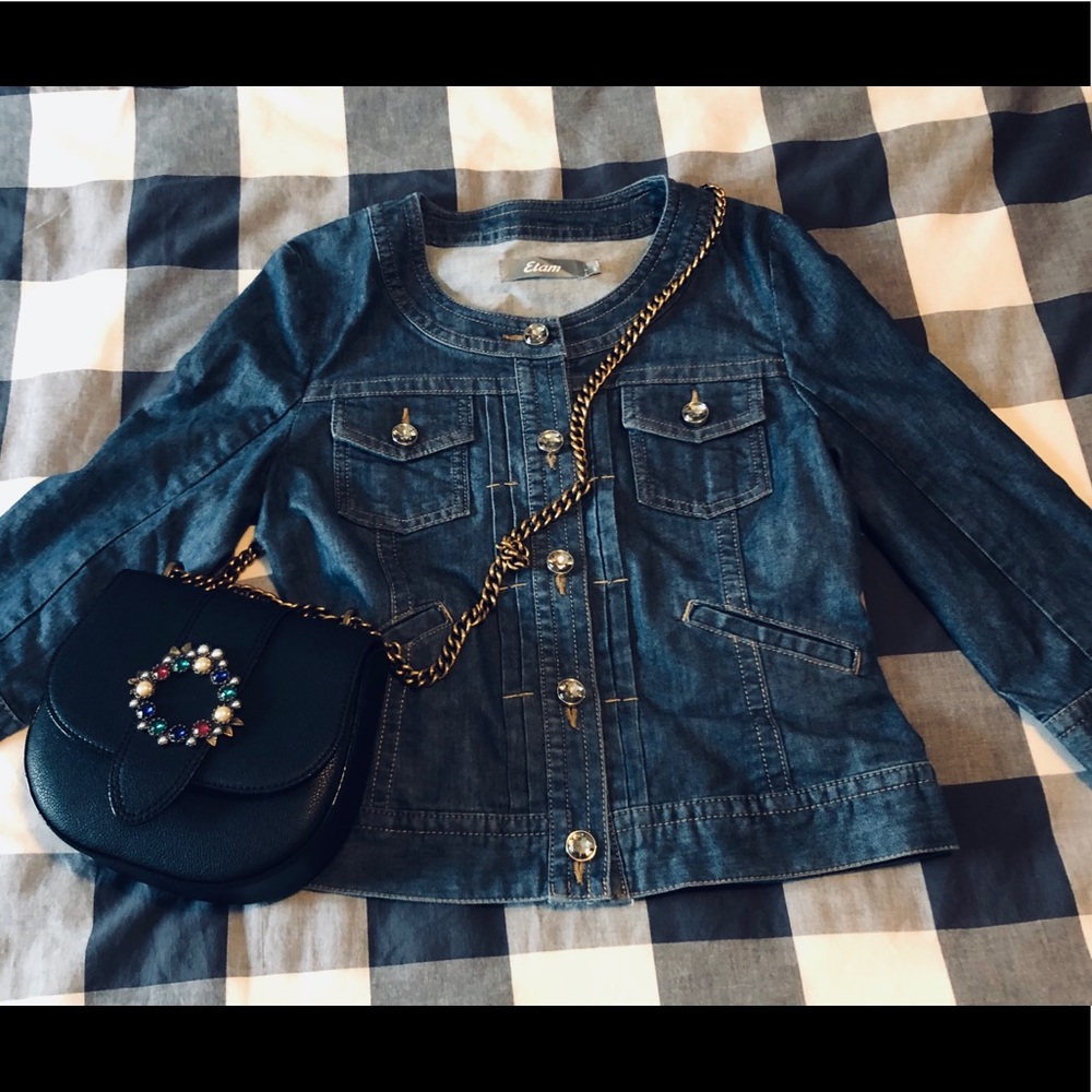 Jean jacket  size XS/S .. midi sleeve